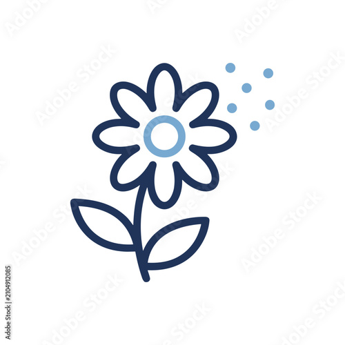 Pollen Allergy Icon Containing pollen, seasonal allergy, flower, and outline illustration. Outline illustration
