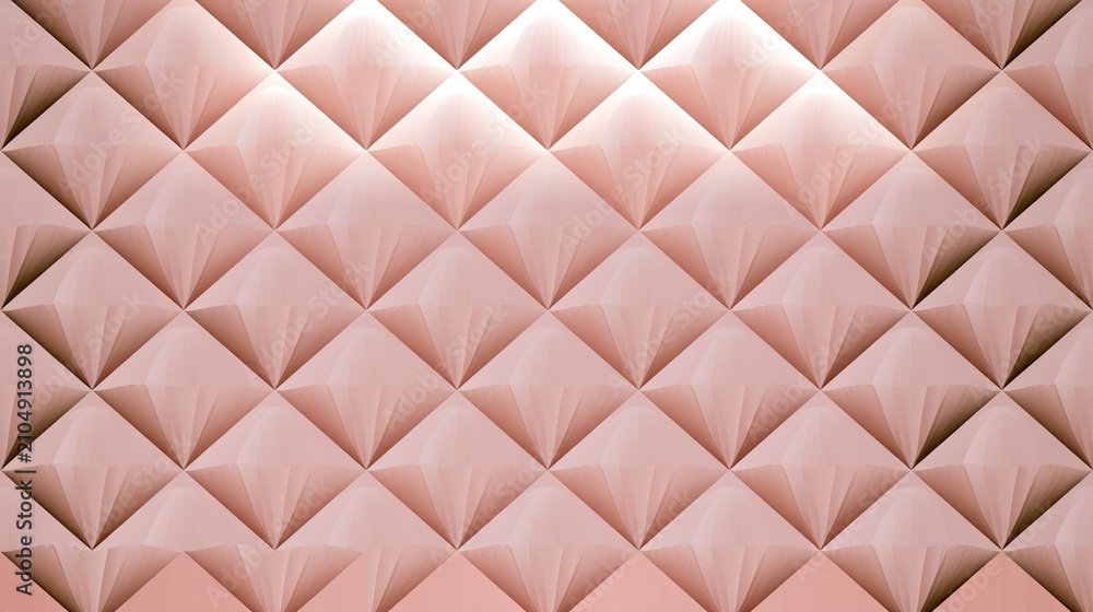 Obraz premium Rose gold geometric quilted wall texture.