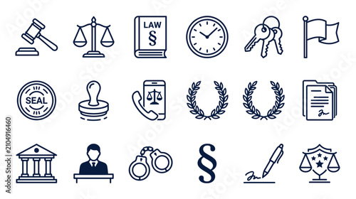 Foto Justice and Law Icons Collection