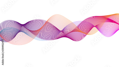 Vibrant Abstract Wave Line Background with Colorful Gradient Curves on White. Modern Multicolor Flowing Line Pattern with Dynamic Abstract Wave Design.