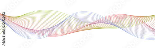Colorful Abstract Wave Line Background with Smooth Gradient Flow on White. Modern Rainbow Gradient Line Wave Pattern for Minimal Abstract Design.
