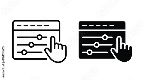 Quadro su tela Interface settings and adjustments icons
