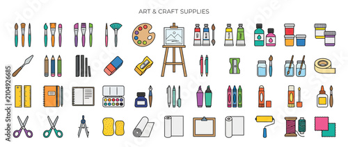 Collection of Art and Craft Supplies