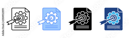 Принти на полотні Accuracy icon set multiple style collection