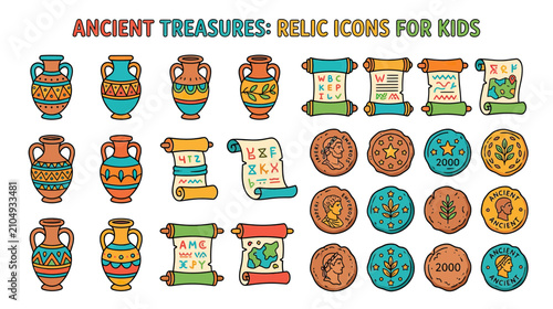 Fotografi Ancient Artifacts and Scrolls for Kids