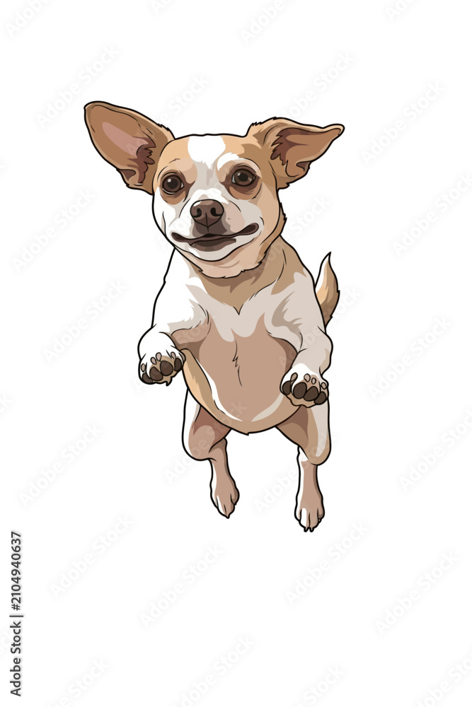Obraz premium chihuahua dog running happily in vector illustration style