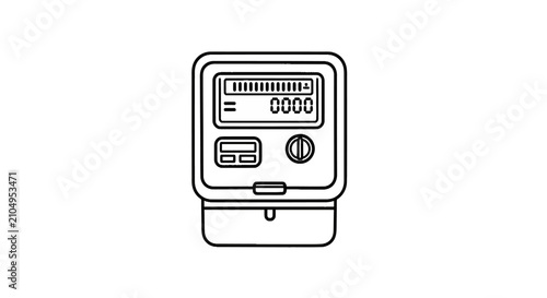 Foto Smart Electric Utility Meter Line Icon