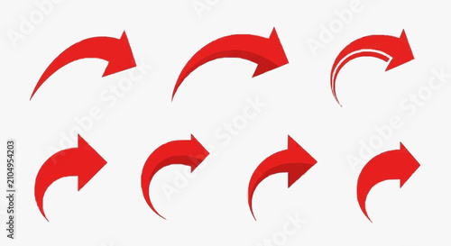 Obraz na płótnie Directional Circular Arrows Set.