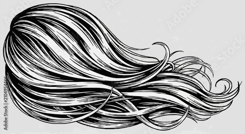 Tableau sur toile Elegant flowing hair in artistic style.