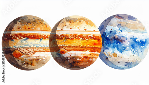 Colorful Abstract Planetary Art with Swirling Patterns