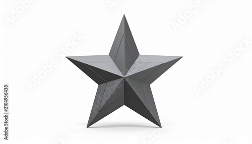 3D Silver Star Trophy Award Symbol for Recognition