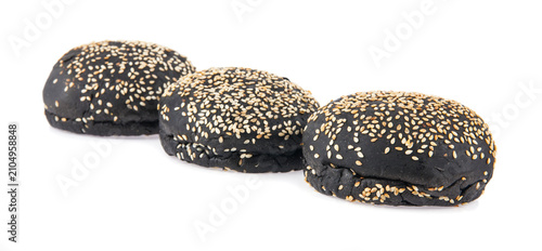 Black buns isolated on a white background.