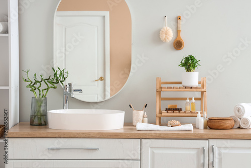 Modern bathroom interior wi...