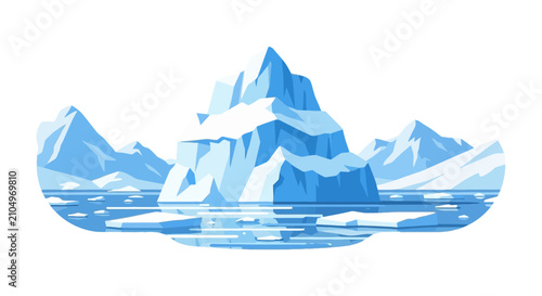 Bild auf Leinwand Massive icebergs floating in a cold arctic sea