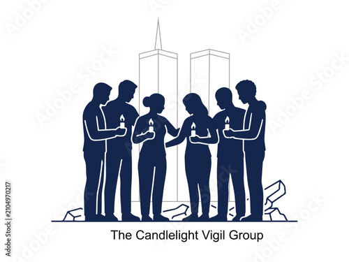 Fotografie People holding candles in a memorial vigil with memorial remembrance mourning