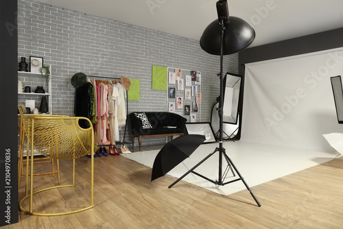Interior of photo studio wi...