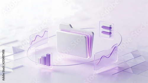 Naklejka Digital folder with data charts