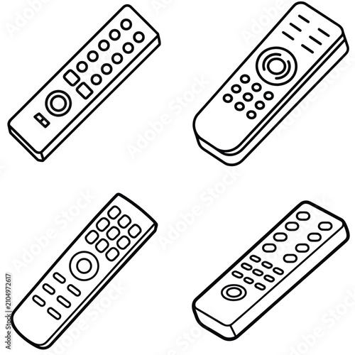 A flat vector illustration of a modern television remote
