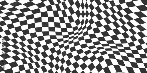 Schilderij op canvas Checkered background with distortion effect