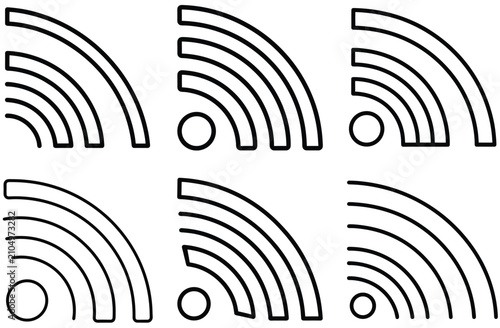 Wifi wireless internet signal flat icon for apps