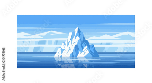 Foto Large iceberg floating in arctic ocean landscape