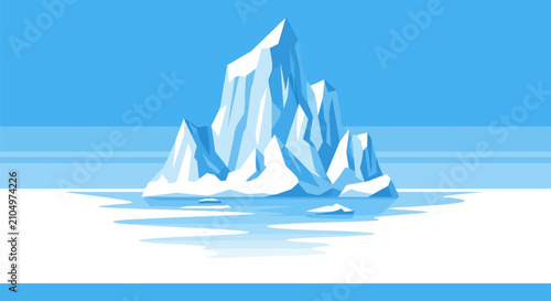 Schilderij op canvas Majestic arctic iceberg floating in blue ocean water