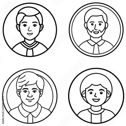 User icon vector set. Profile and people silhouette collection.