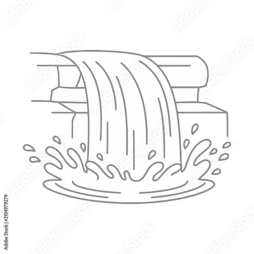 Waterfall line art