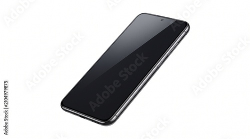 Modern Smartphone with Black Screen Isolated on White Background for Digital Communication and Mobile Technology