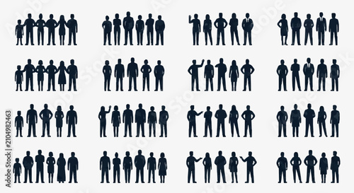 Konstfotografi Silhouetted Human Figures in Uniform Arrangement.