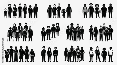Bild auf Leinwand Silhouetted Professional Team Group.