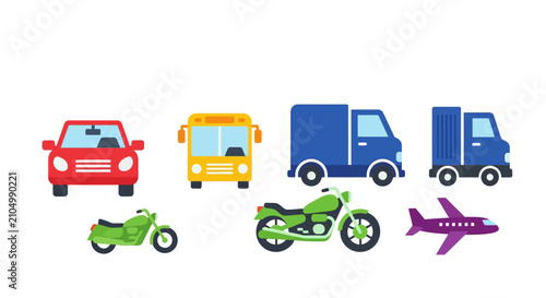 Vehicles Transportation Icons Set.