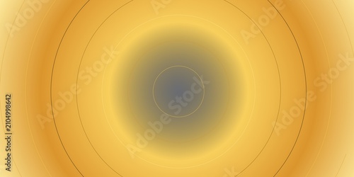 Bild auf Leinwand Abstract yellow gradient background with thin circular rings emanating from center point