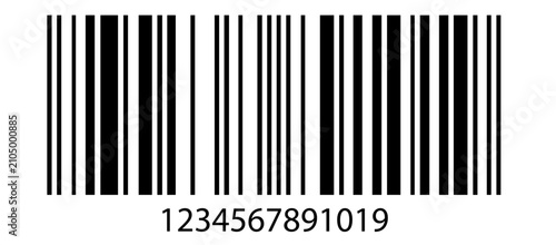 Obraz na plátne Code ean label with pattern qr number and line barcode scan