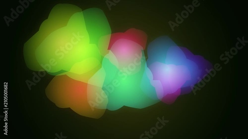 Colorful Neon Light Shapes Moving Smoothly in Dark Background