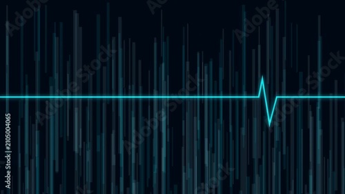 Digital Heartbeat Monitor Display with Fluctuating Data Lines
