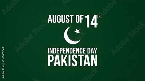  August 14 Pakistan Independence Day typography on bold green background