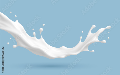 Milk splash. White dairy liquid flow. Vector illustration_1
