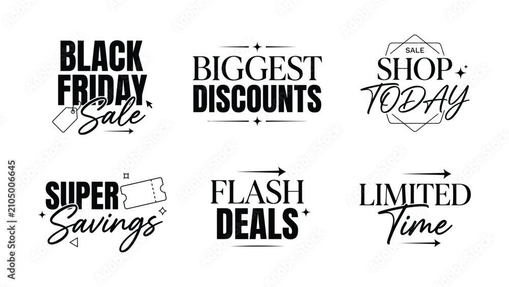 Obraz premium Black Friday sale promotional text designs with transparent background for marketing materials