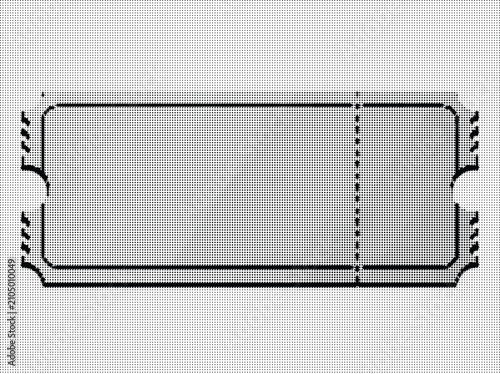 Retro halftone admission ticket coupon template vector