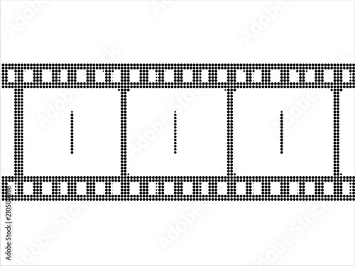 Film strip halftone pattern design element vector