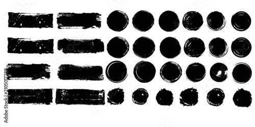 Black hand drawn brushstroke text boxes. Chinese, Korean, Japanese calligraphy brushstroke set. Rough grunge thick gouache paint texture. Sketchy ink rectangle textboxes.Eps10