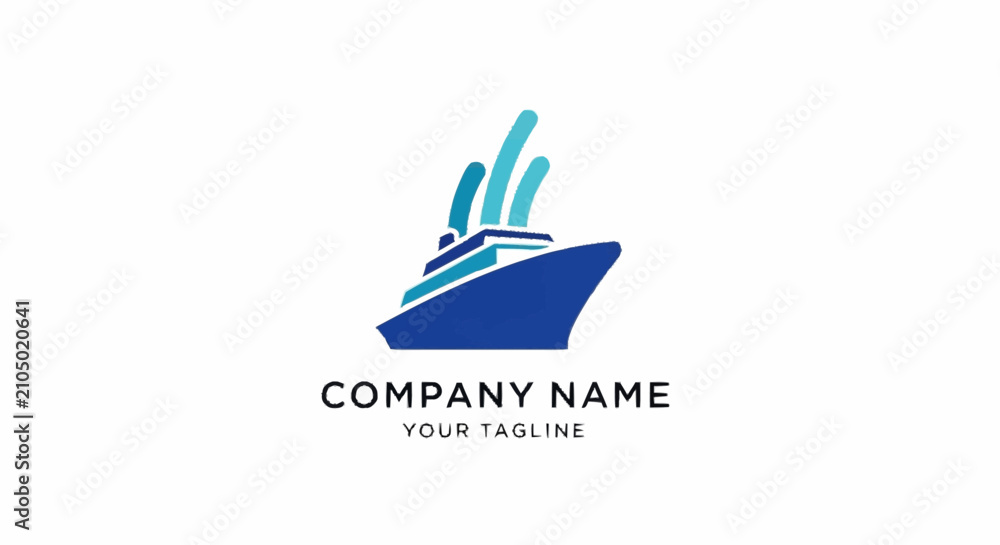 Fototapeta premium Minimalist ship logo design with company name placeholder.