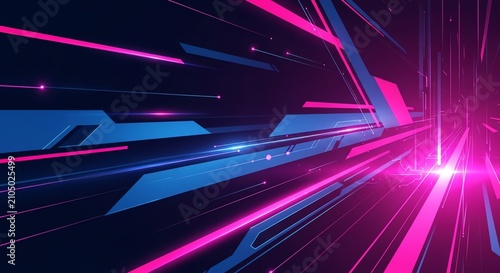 Abstract pink and blue geometric light streaks