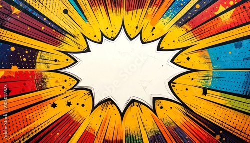Comic pop art explosion speech bubble