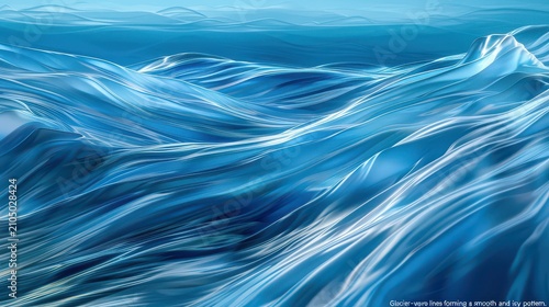 Liquid waves flow across the frame in a smooth and continuous pattern of deep blue and turquoise hues.