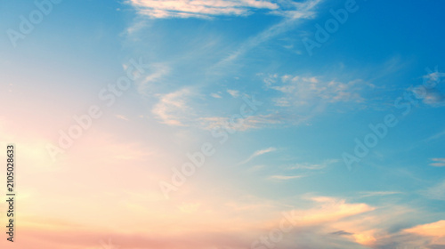 Plakat w ramie colorful dramatic sky with cloud at sunset