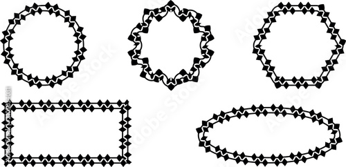 Photography Black decorative frames with repeating diamond lattice border designs geometric