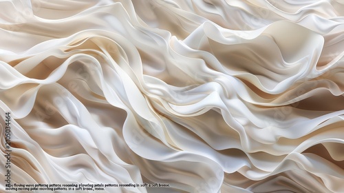 Organza fabric features delicate layered waves that create a sophisticated and airy aesthetic for design.