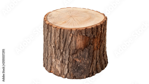 Foto Round natural tree log segment bark texture asset isolated on transparent backgr